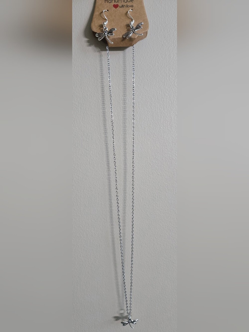 Handmade Stainless Steel Chain With Pendant & Matching Earrings